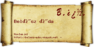 Belász Éda névjegykártya